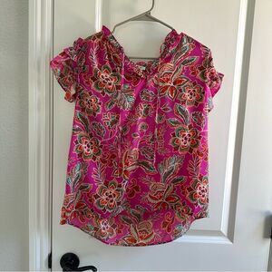 Rose & Olive Pink Floral Blouse